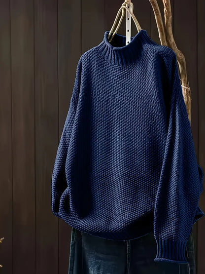 Isabela - Jersey mujer cuello alto tejido grueso casual