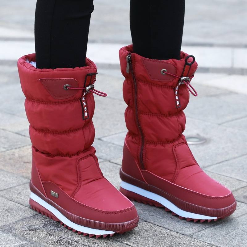 Aurora - Botas de nieve blancas impermeables para mujer modernas y cómodas