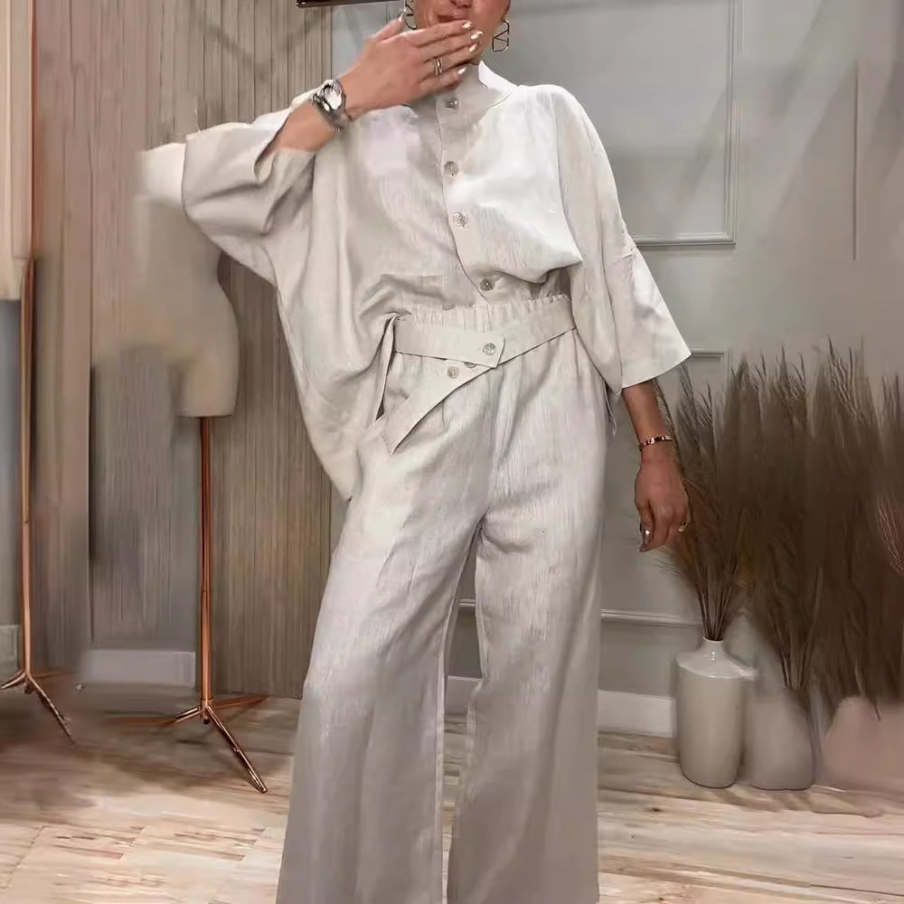 Ines - Conjunto de pantalón abotonado oversize