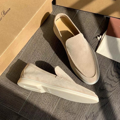 Samuel - Mocasín casual de ante con suela blanca