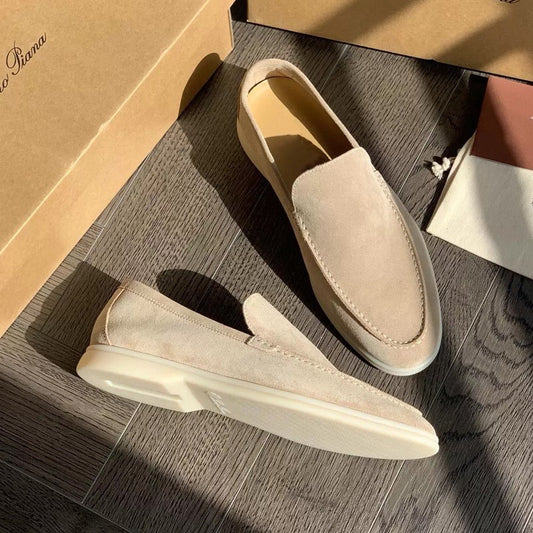 Samuel - Mocasín casual de ante con suela blanca