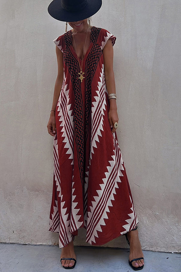 Ana | Vestido maxi estampado etnico elegante