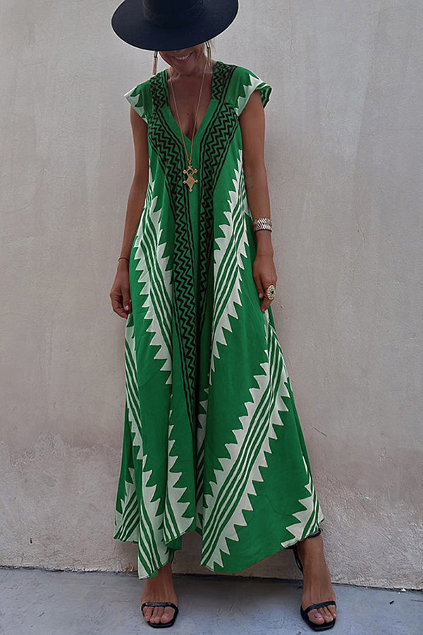 Ana | Vestido maxi estampado etnico elegante