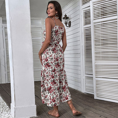 Magdalena | Vestido de mujer de tirantes, midi y con estampado floral