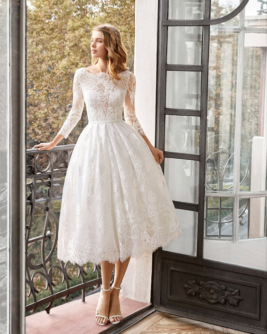 Emma - Vestido de novia midi de encaje