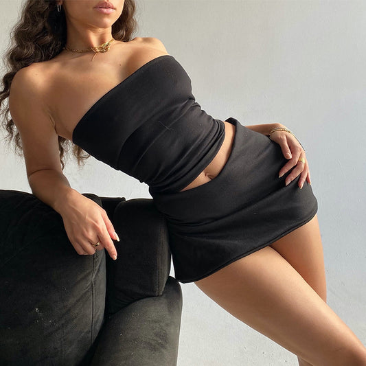 Karla - Miniconjunto bodycon sin tirantes