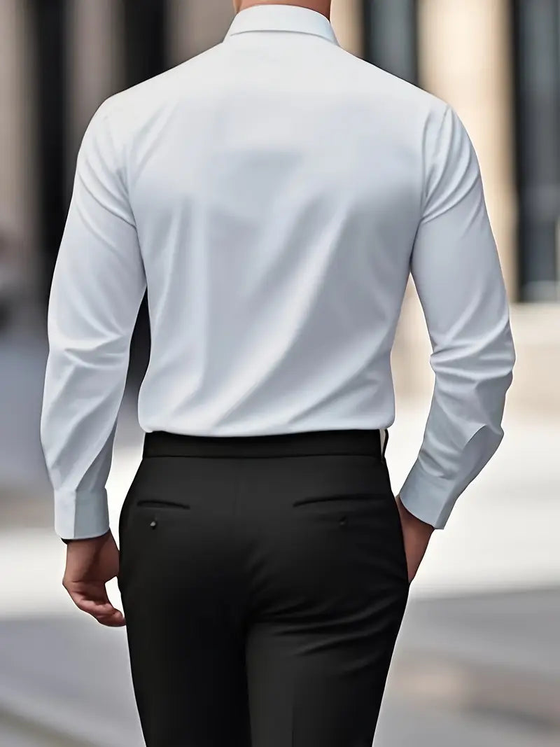 Gabriel - Camisa de hombre manga larga con corte slim fit