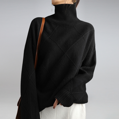 Claudia - Suéter de cashmere con relieve geométrico mujer