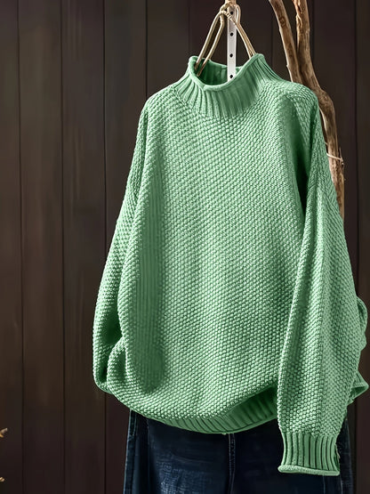 Isabela - Jersey mujer cuello alto tejido grueso casual