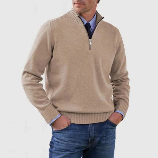 Daniel - Jersey de lana con media cremallera