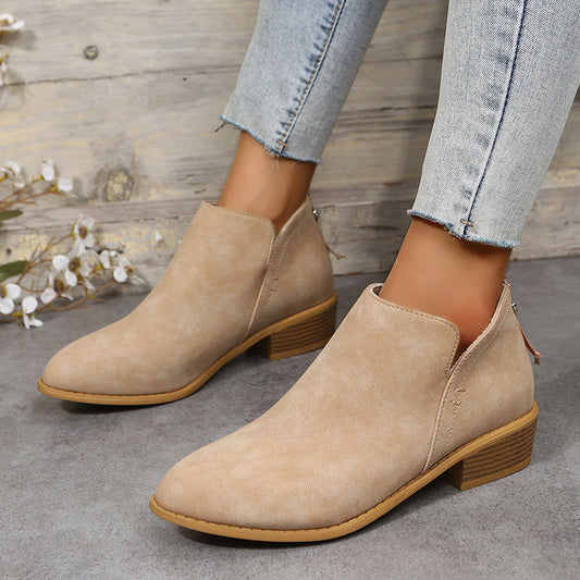 Hazel - Botines de ante con tacón bajo