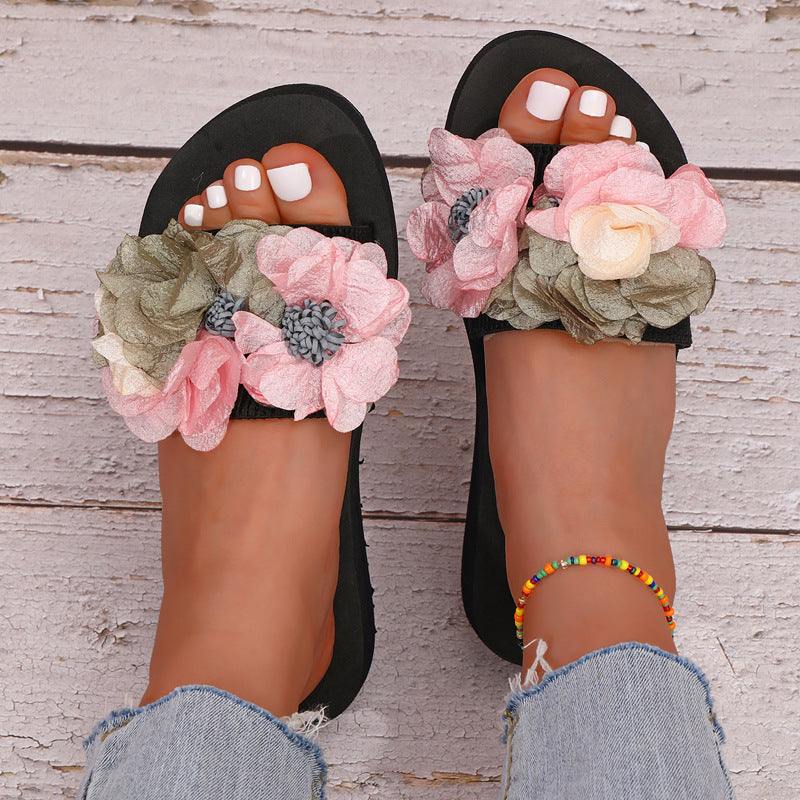 Mariana | Sandalias ligeras con estampado floral, antideslizantes y con costuras decorativas