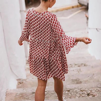 Amalia - Loose boho printed midi dress