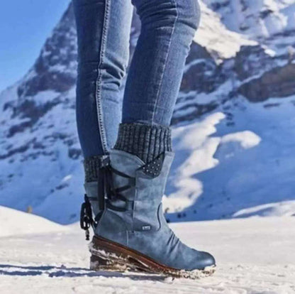 Verónica - Botas de ante con detalle de punto