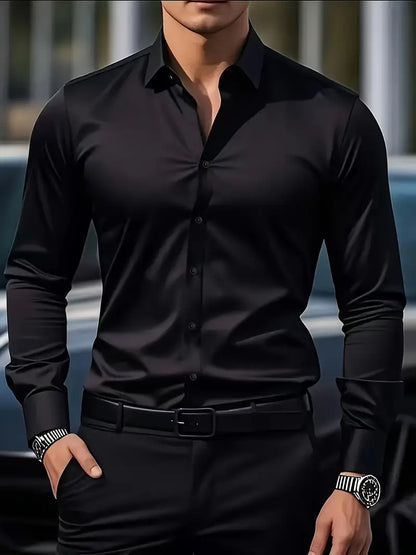 Gabriel - Camisa de hombre manga larga con corte slim fit
