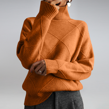 Claudia - Suéter de cashmere con relieve geométrico mujer