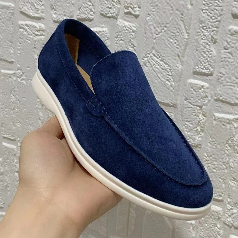 Samuel - Mocasín casual de ante con suela blanca