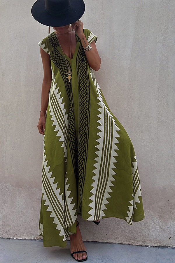Ana | Vestido maxi estampado etnico elegante