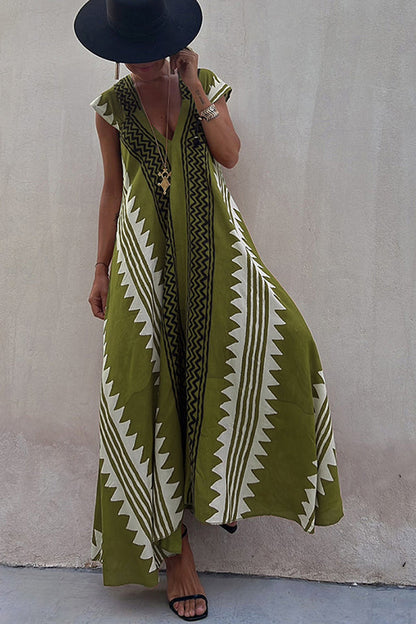 Ana | Vestido maxi estampado etnico elegante