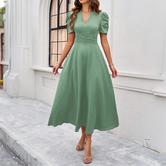 Mabel - Elegante vestido con mangas abullonadas
