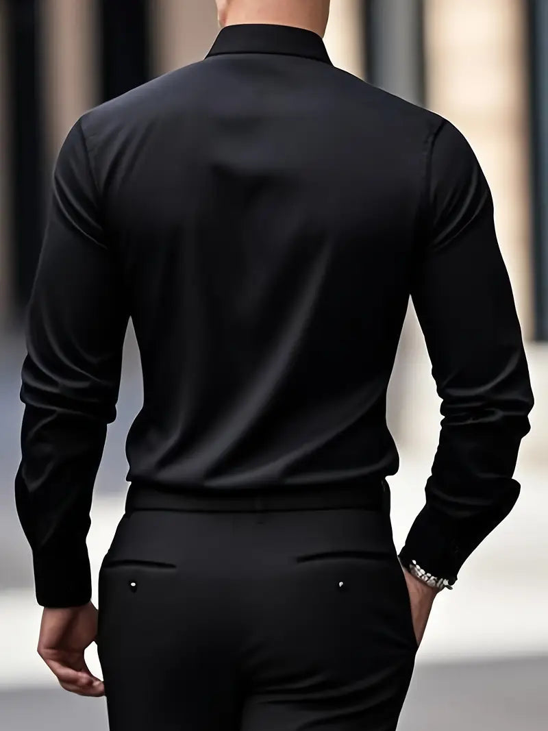 Gabriel - Camisa de hombre manga larga con corte slim fit