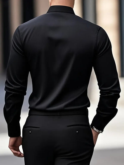 Gabriel - Camisa de hombre manga larga con corte slim fit