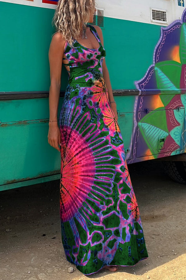 Elena | Vestido maxi tie-dye glamoroso