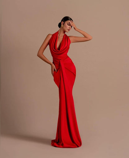 Valeria – Vestido Largo de Gala con Escote Drapeado