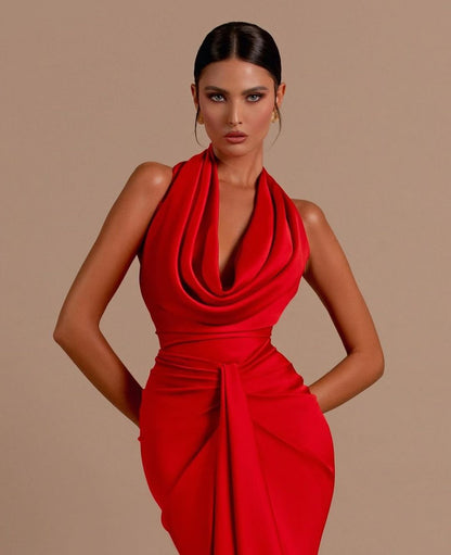 Valeria – Vestido Largo de Gala con Escote Drapeado