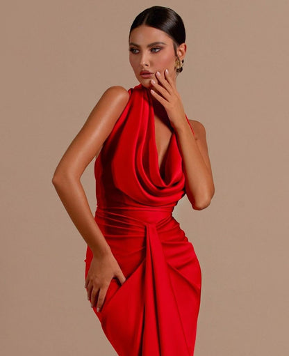 Valeria – Vestido Largo de Gala con Escote Drapeado