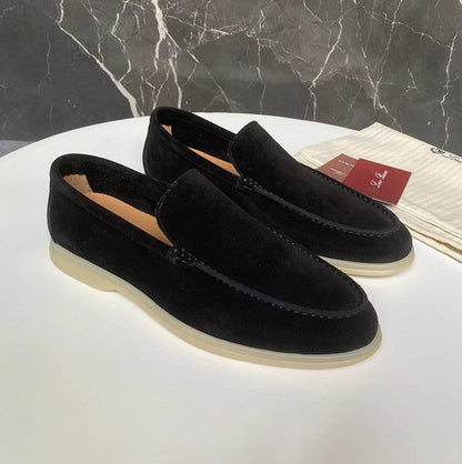 Samuel - Mocasín casual de ante con suela blanca