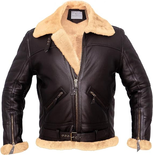 Jaimeson | Chaqueta bomber estilo aviador con forro de borreguillo para hombre