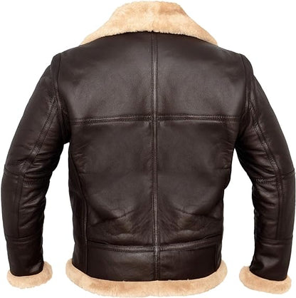 Jaimeson | Chaqueta bomber estilo aviador con forro de borreguillo para hombre