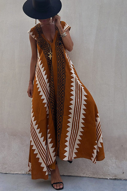 Ana | Vestido maxi estampado etnico elegante