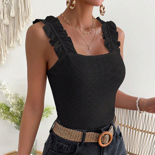 Noémie - Blusa de verano con tirantes y volantes