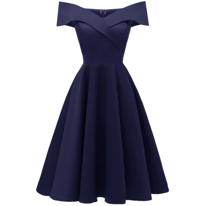Clara - Vestido de cóctel para mujer con hombros descubiertos