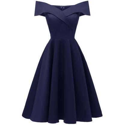 Clara - Vestido de cóctel para mujer con hombros descubiertos