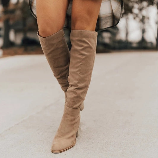 Carmela - Botas altas de ante con tacón