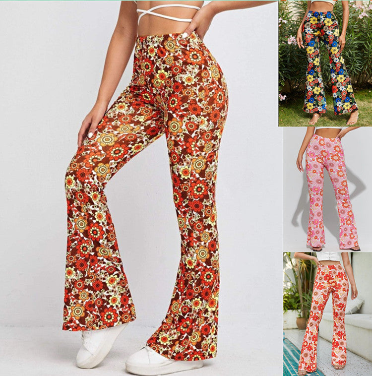 Loreto | Pantalones de campana estilo hip hop con estampado de moda