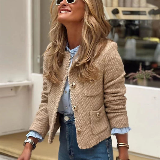 Mariana - Chaqueta de lana con botones dorados