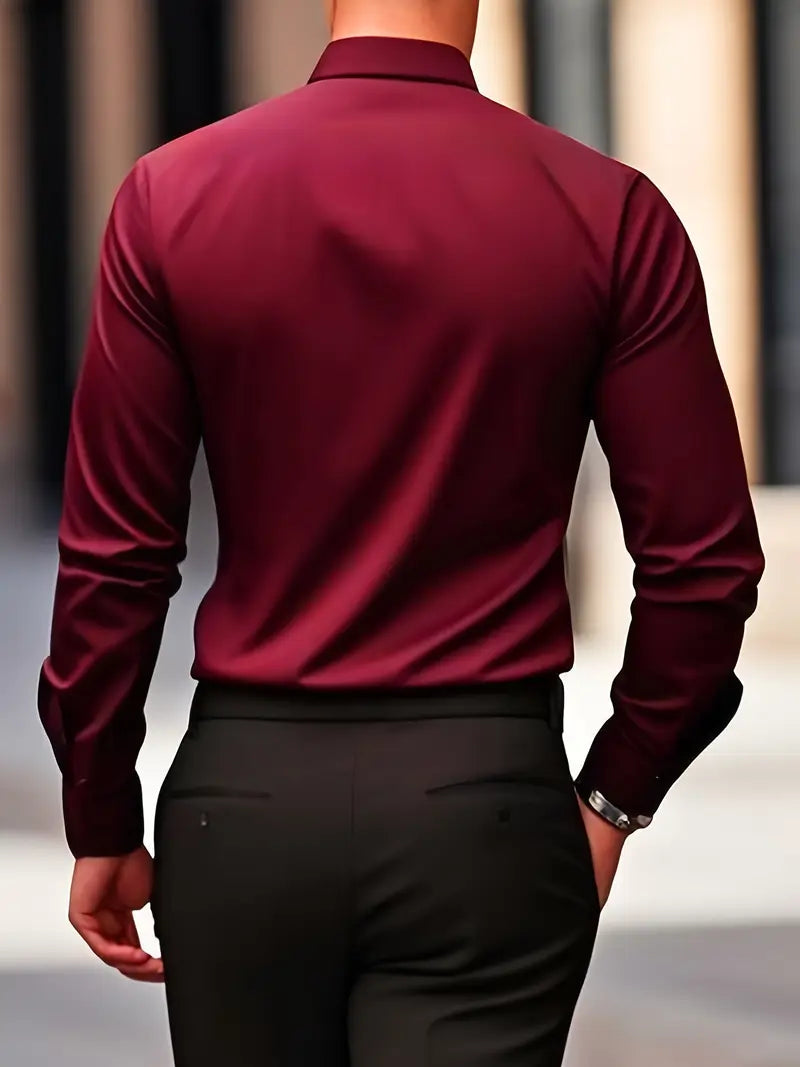 Gabriel - Camisa de hombre manga larga con corte slim fit