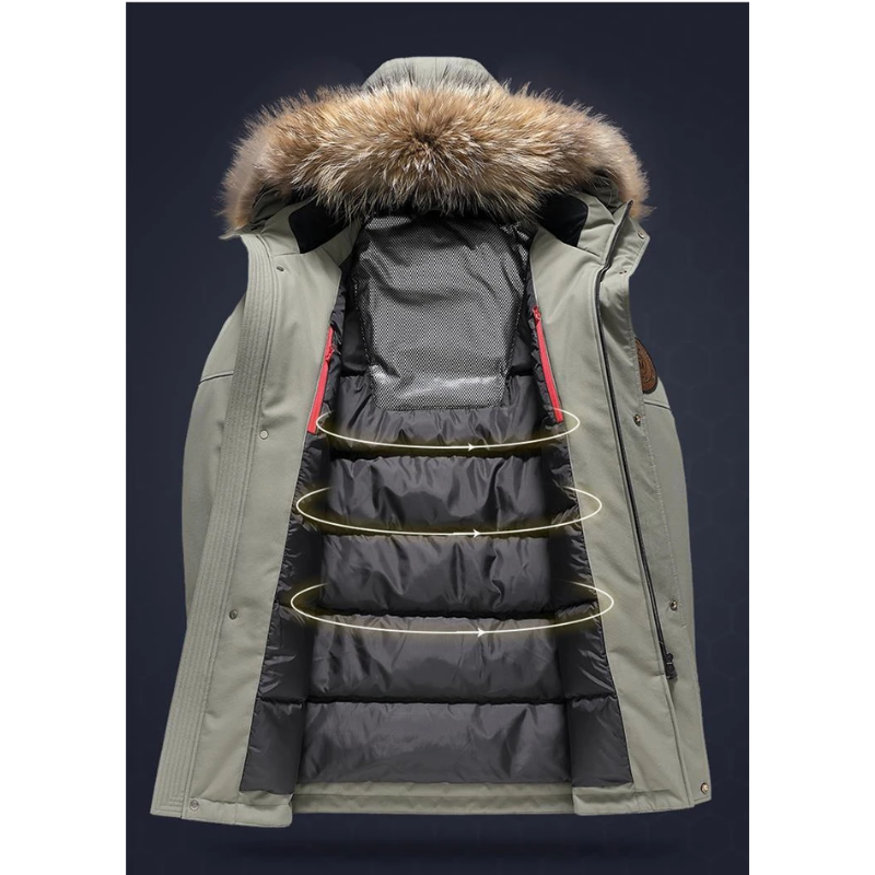 Rayce | Parka de invierno para hombre con capucha de pelo