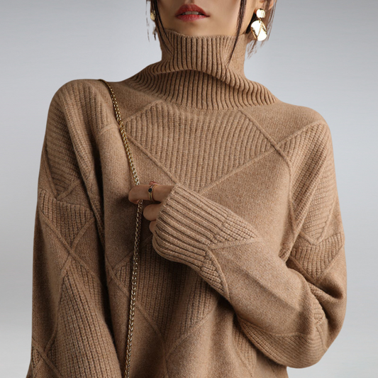 Claudia - Suéter de cashmere con relieve geométrico mujer