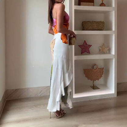 Bianca - Maxivestido floral de un hombro