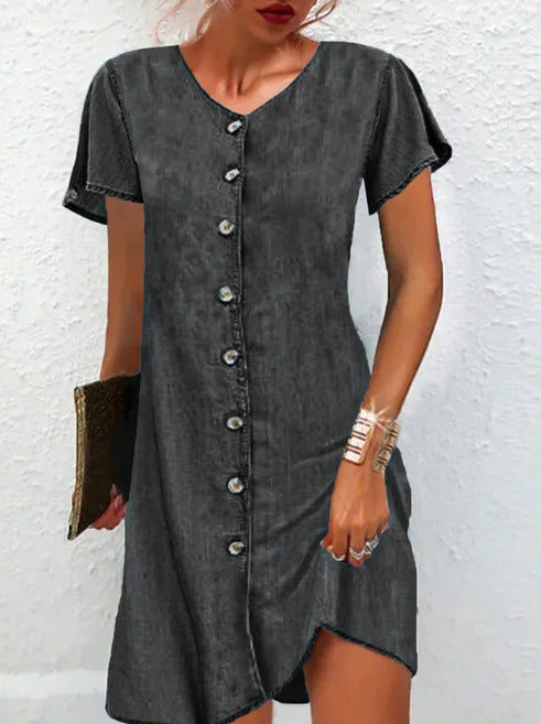 Noa - Vestido camisero corto de mezclilla