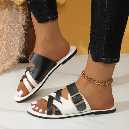 Lucia - Sandalias de verano cruzadas metalizadas