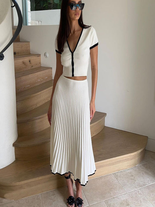 Paola - Elegante conjunto de punto bicolor