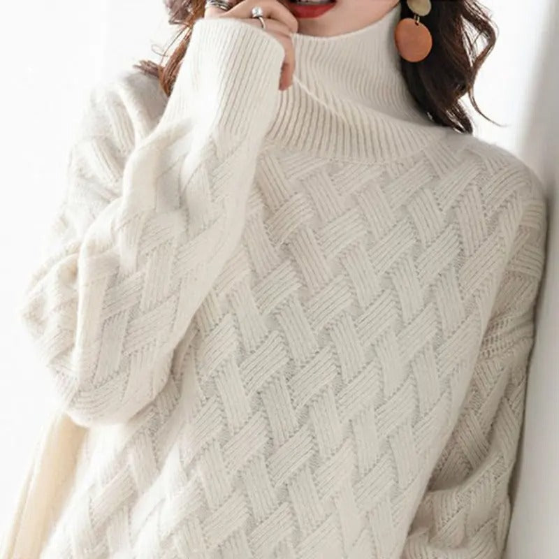 Elisa - Suéter de cashmere cuello alto mujer