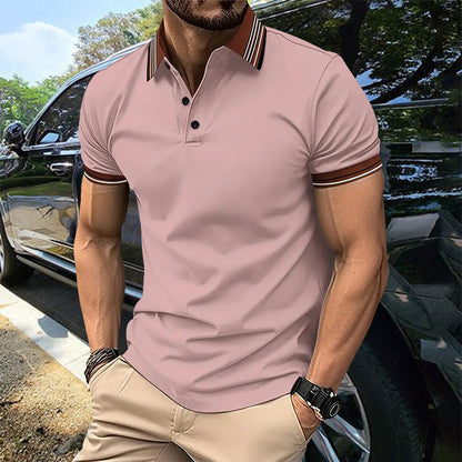 Lorenzo - Polo de manga corta con cuello a rayas