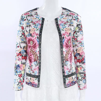 Irene | Blazer boho de satén con estampado floral encantador